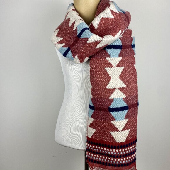 Oversized Madewell Long SouthWestern Chunky Soft Wool Shawl Blanket - Picture 9 of 11